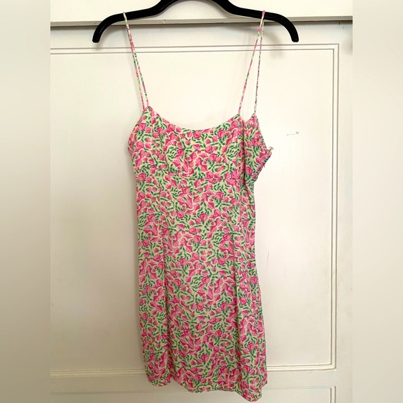 Zara Dresses & Skirts - Zara minidress with flower print in pink and green size small